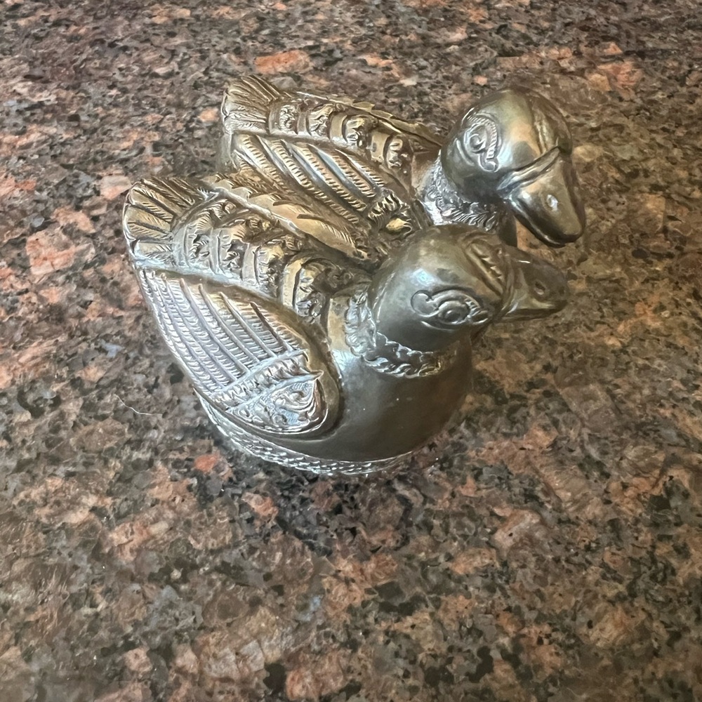 Antique Cambodian 90% silver Betel nut trinket box, hand tooled, T90